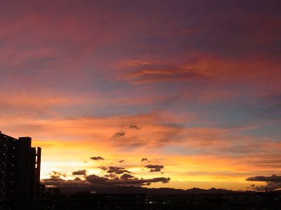台風後の夕暮れ