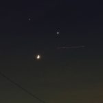 三日月と木星と金星